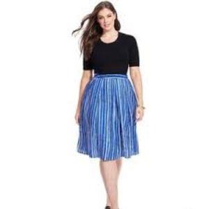NWOT City Chic Womens Blue White Striped Gauze Casual Flowy Skirt LARGE 20 PLUS